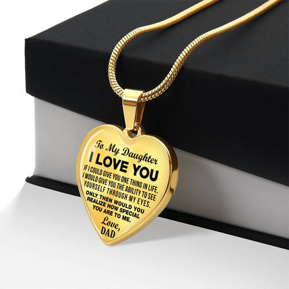 To My Daughter - I Love You - Heart Necklace - PRICE INCLUDES FREE SHIPPING