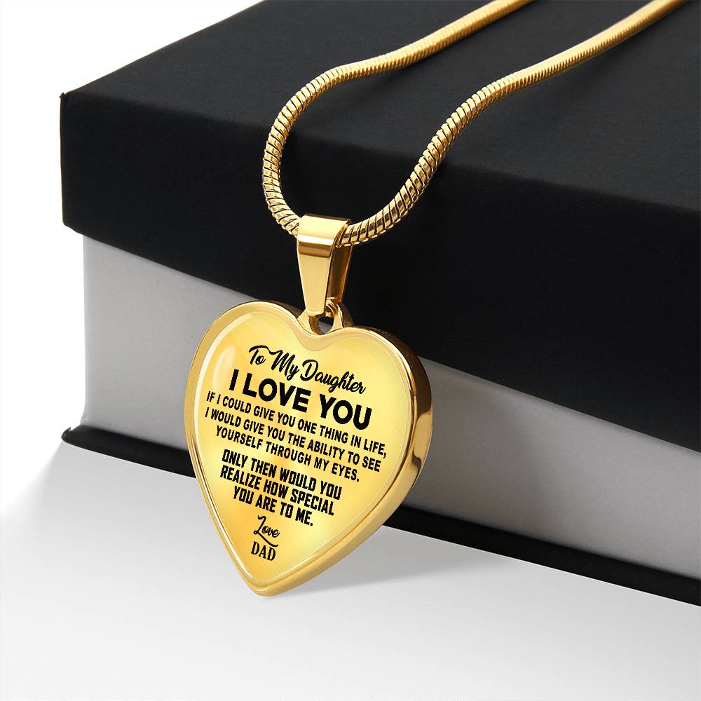 To My Daughter - I Love You - Heart Necklace - PRICE INCLUDES FREE SHIPPING