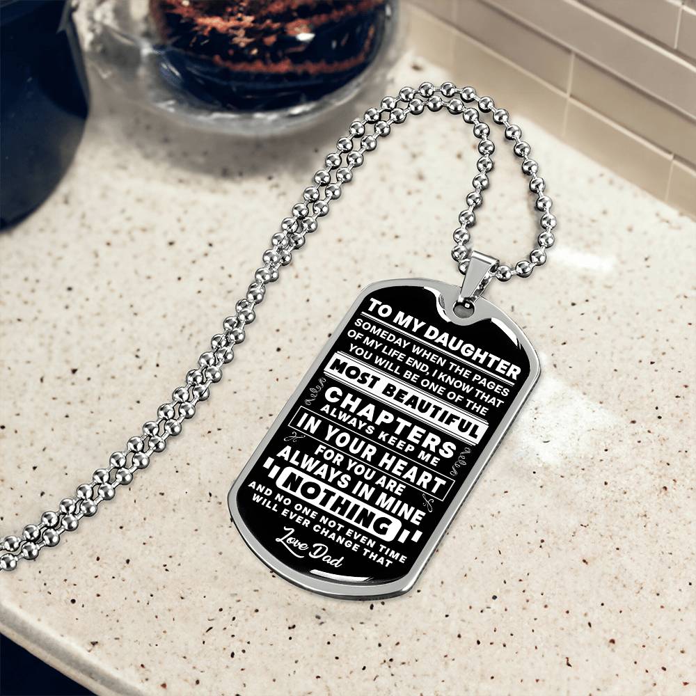 To My Daughter - Always Keep Me In Your Heart - Dog Tag Necklace
