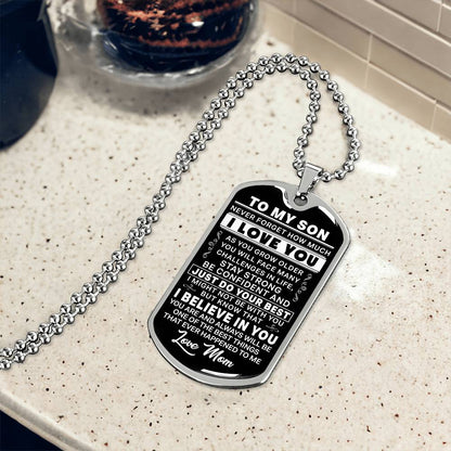 To My Son - Be Confident And Just Do Your Best - Dog Tag Necklace