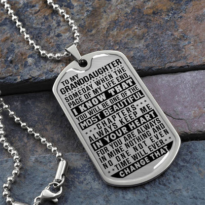 To My Granddaughter - Always Keep Me In Your Heart - Dog Tag Necklace