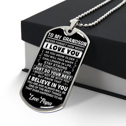 To My Grandson - Love Papa - INCLUDES FREE SHIPPING
