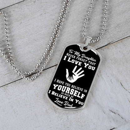 To My Son - Never Forget That I Love You - Hands - Dog Tag Necklace