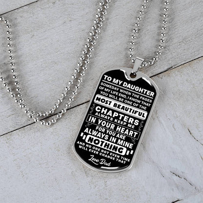 To My Daughter - Always Keep Me In Your Heart - Dog Tag Necklace