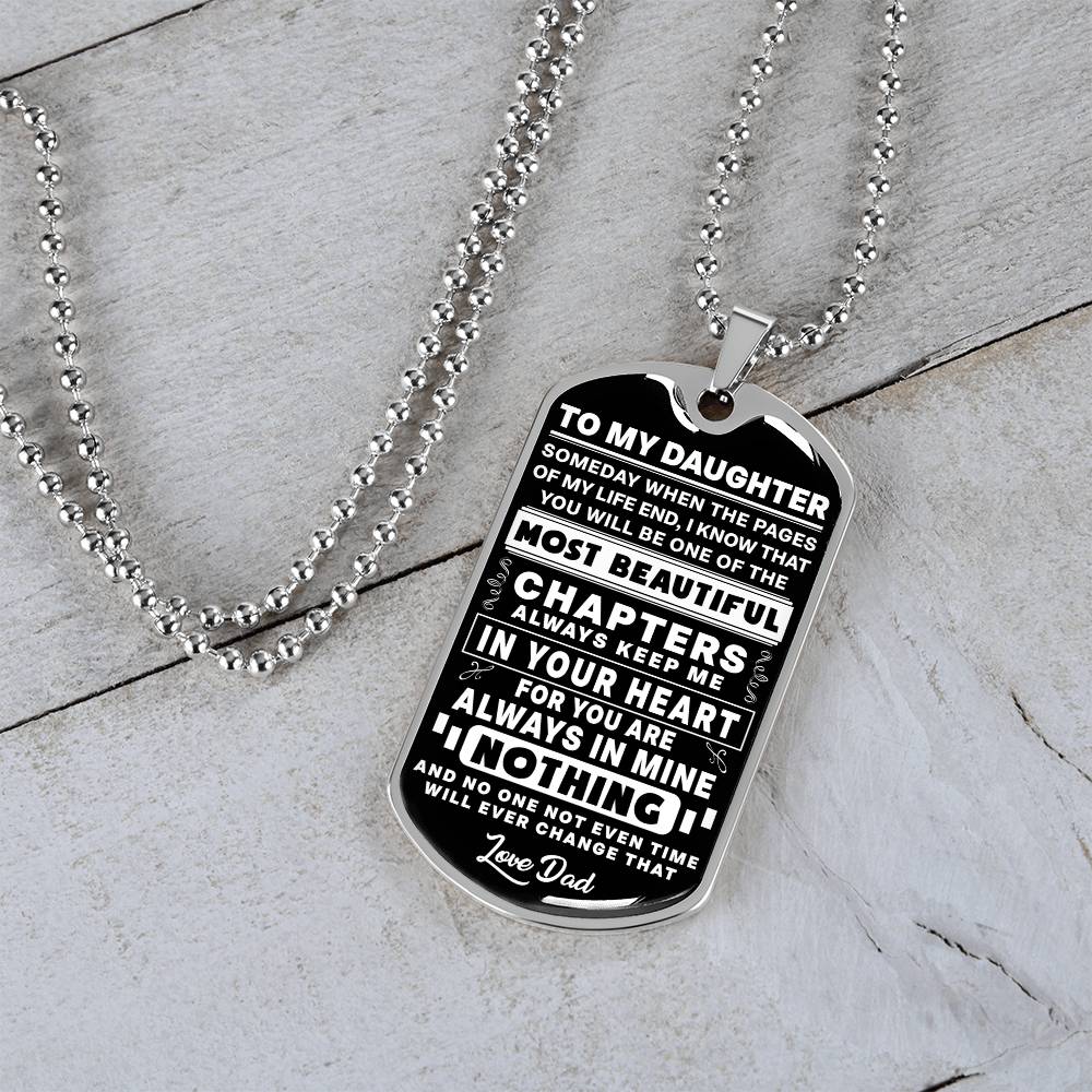 To My Daughter - Always Keep Me In Your Heart - Dog Tag Necklace