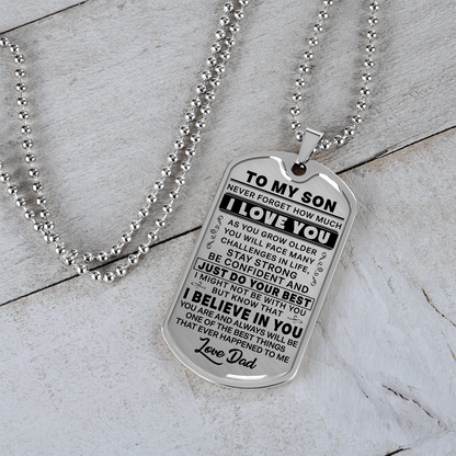 To My Son - As You Grow Older - Love Dad - Transparent Black Text