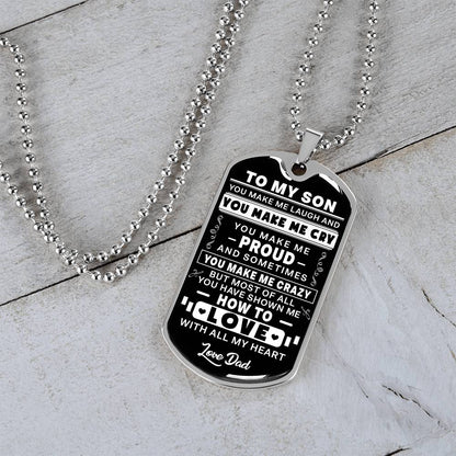 To My Son - You Make Me Proud - Dog Tag Necklace