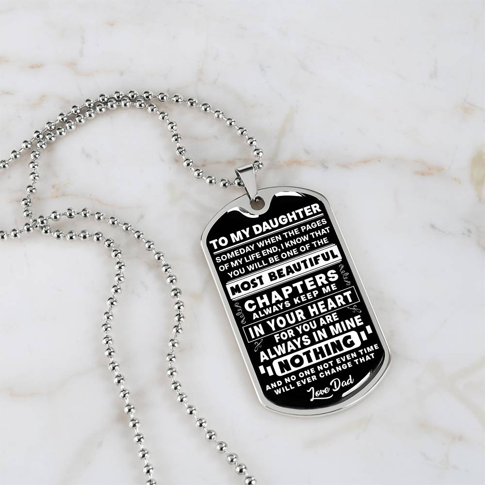 To My Daughter - Always Keep Me In Your Heart - Dog Tag Necklace