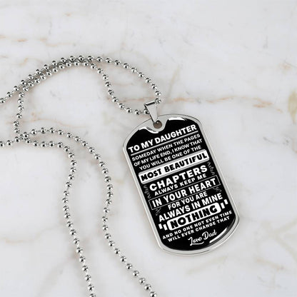 To My Daughter - Always Keep Me In Your Heart - Dog Tag Necklace