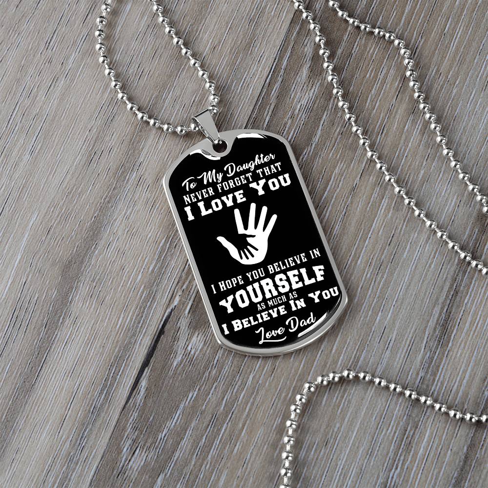 To My Son - Never Forget That I Love You - Hands - Dog Tag Necklace