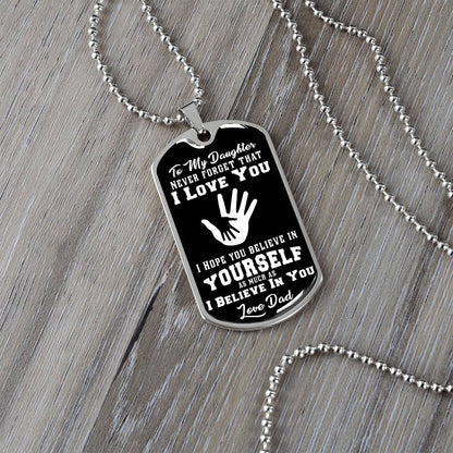 To My Son - Never Forget That I Love You - Hands - Dog Tag Necklace