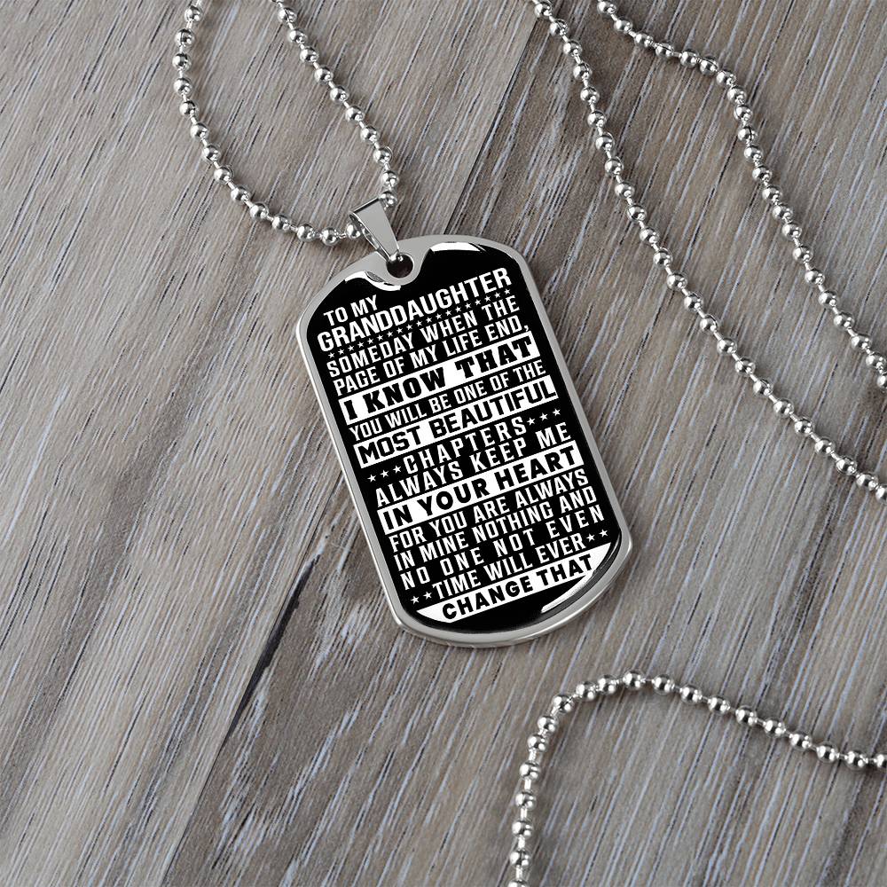 To My Granddaughter - Always Keep Me In Your Heart - Dog Tag Necklace