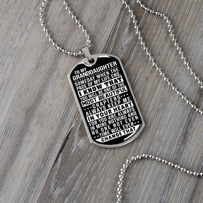 To My Granddaughter - Always Keep Me In Your Heart - Dog Tag Necklace