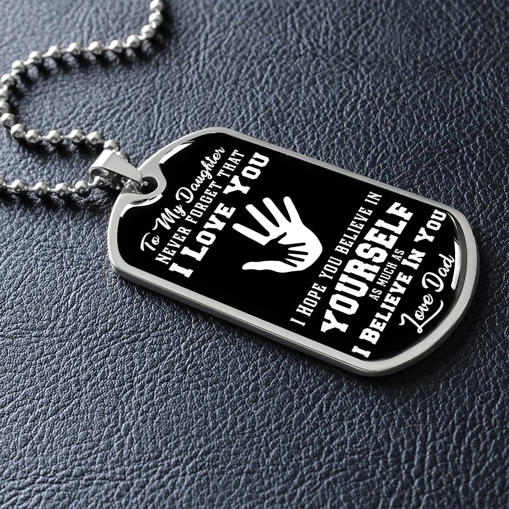 To My Son - Never Forget That I Love You - Hands - Dog Tag Necklace