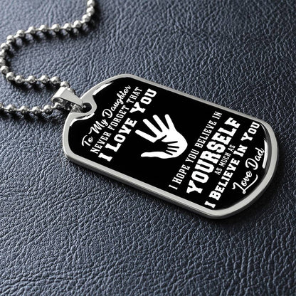To My Son - Never Forget That I Love You - Hands - Dog Tag Necklace