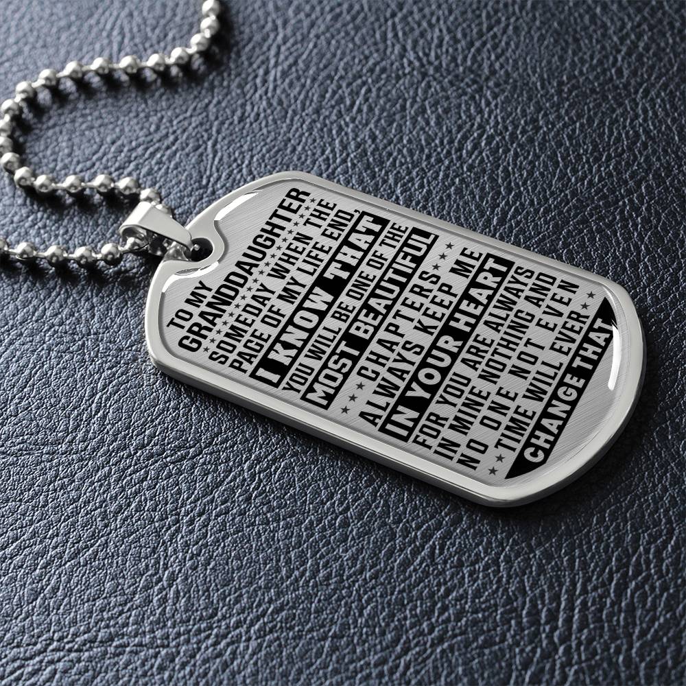 To My Granddaughter - Always Keep Me In Your Heart - Dog Tag Necklace