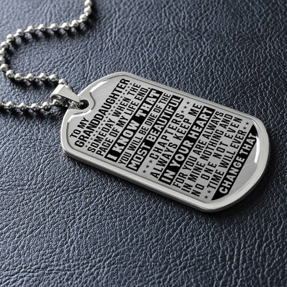 To My Granddaughter - Always Keep Me In Your Heart - Dog Tag Necklace