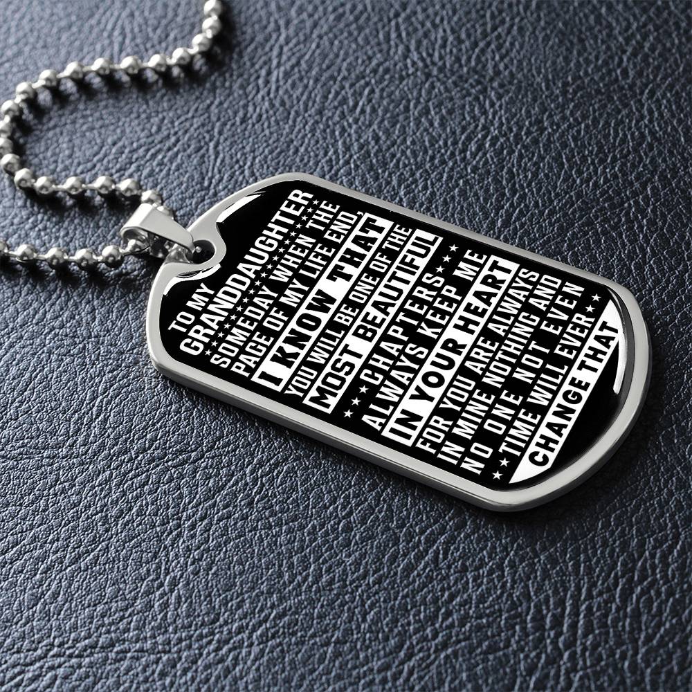 To My Granddaughter - Always Keep Me In Your Heart - Dog Tag Necklace