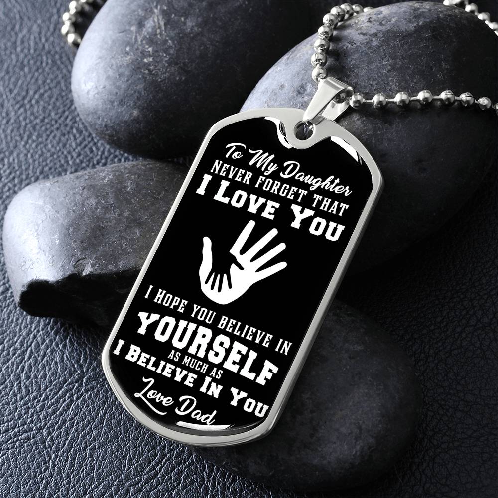 To My Son - Never Forget That I Love You - Hands - Dog Tag Necklace