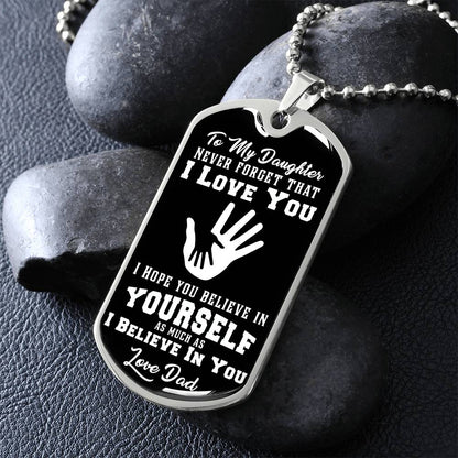To My Son - Never Forget That I Love You - Hands - Dog Tag Necklace