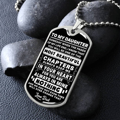 To My Daughter - Always Keep Me In Your Heart - Dog Tag Necklace