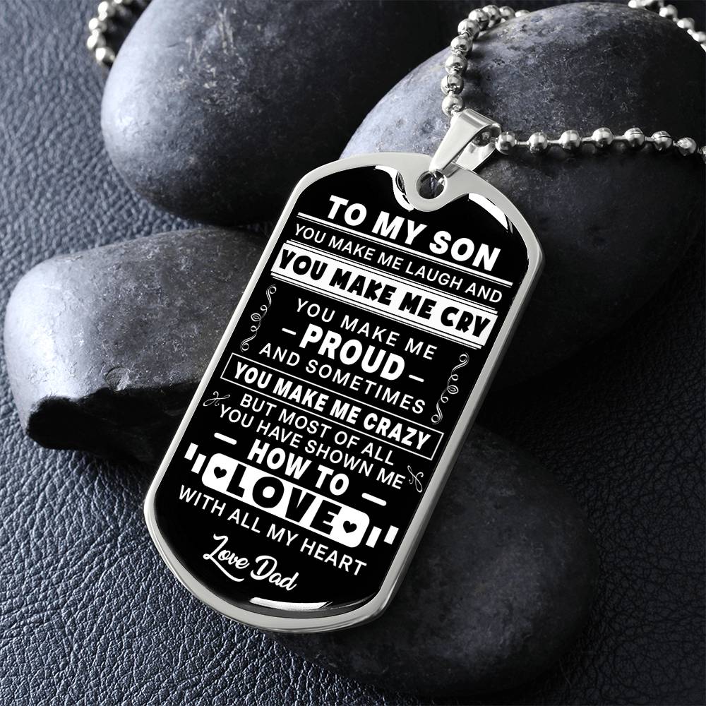 To My Son - You Make Me Proud - Dog Tag Necklace
