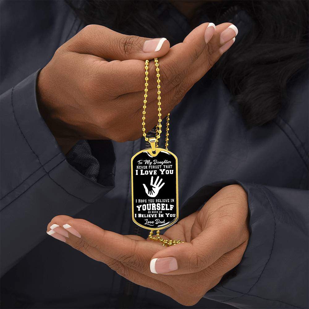 To My Son - Never Forget That I Love You - Hands - Dog Tag Necklace