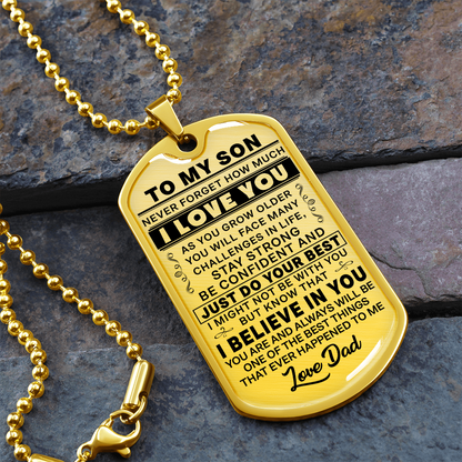 To My Son - As You Grow Older - Love Dad - Transparent Black Text