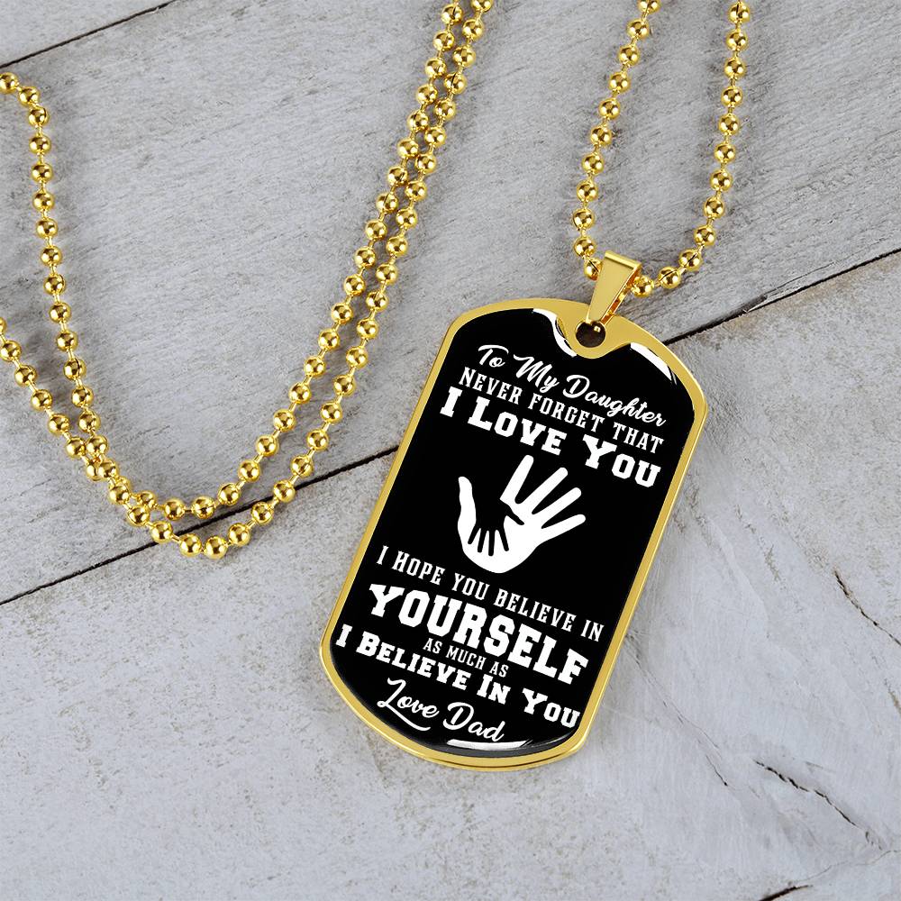 To My Son - Never Forget That I Love You - Hands - Dog Tag Necklace