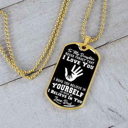To My Son - Never Forget That I Love You - Hands - Dog Tag Necklace