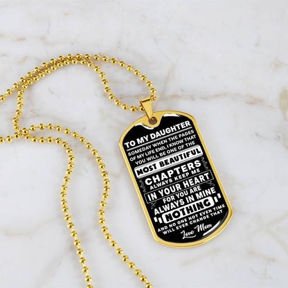 To My Daughter - Always Keep Me In Your Heart - Dog Tag Necklace