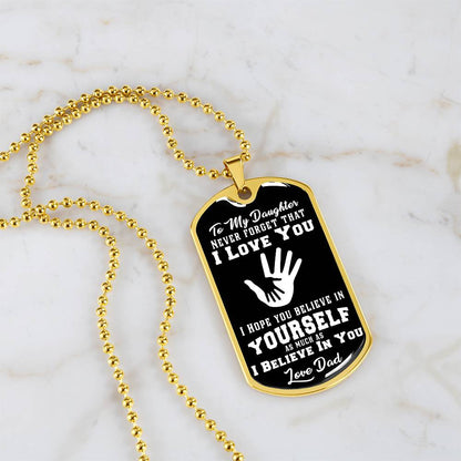 To My Son - Never Forget That I Love You - Hands - Dog Tag Necklace