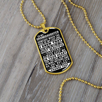 To My Granddaughter - Always Keep Me In Your Heart - Dog Tag Necklace