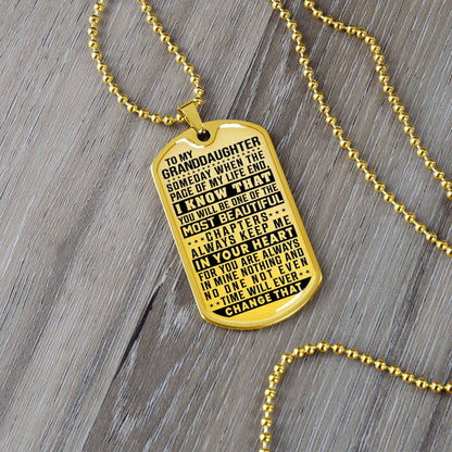 To My Granddaughter - Always Keep Me In Your Heart - Dog Tag Necklace