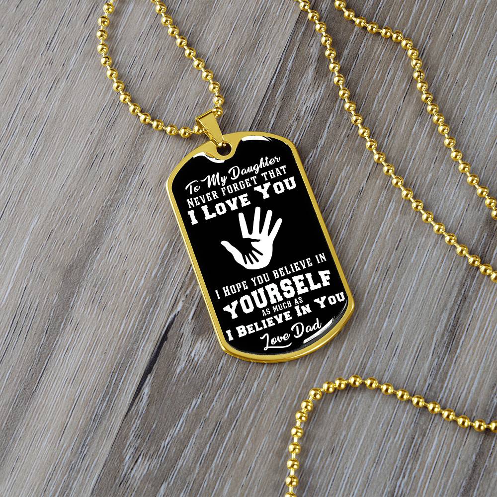 To My Son - Never Forget That I Love You - Hands - Dog Tag Necklace