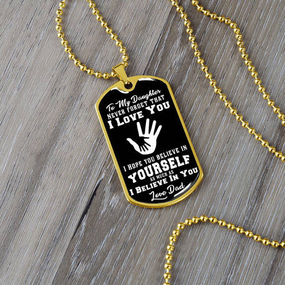 To My Son - Never Forget That I Love You - Hands - Dog Tag Necklace