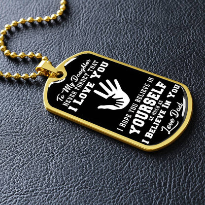 To My Son - Never Forget That I Love You - Hands - Dog Tag Necklace