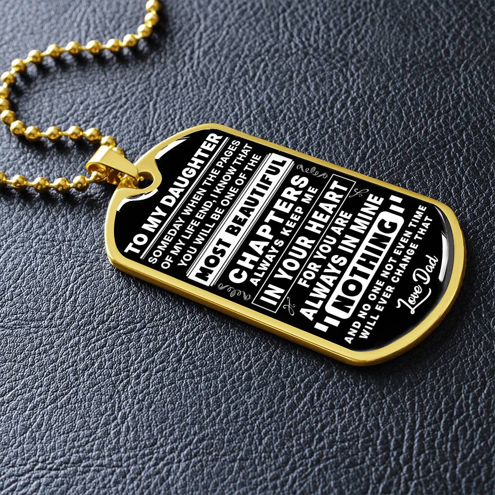To My Daughter - Always Keep Me In Your Heart - Dog Tag Necklace