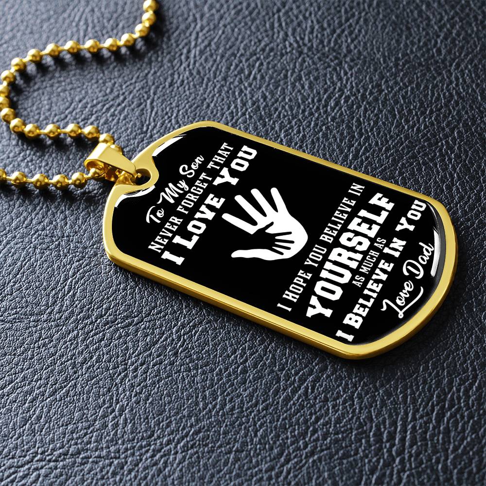 To My Daughter - Never Forget That I Love You - Hands - Dog Tag Necklace