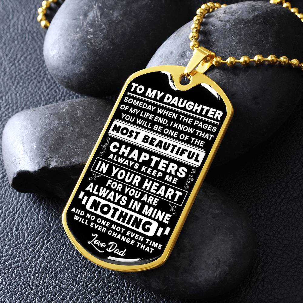 To My Daughter - Always Keep Me In Your Heart - Dog Tag Necklace