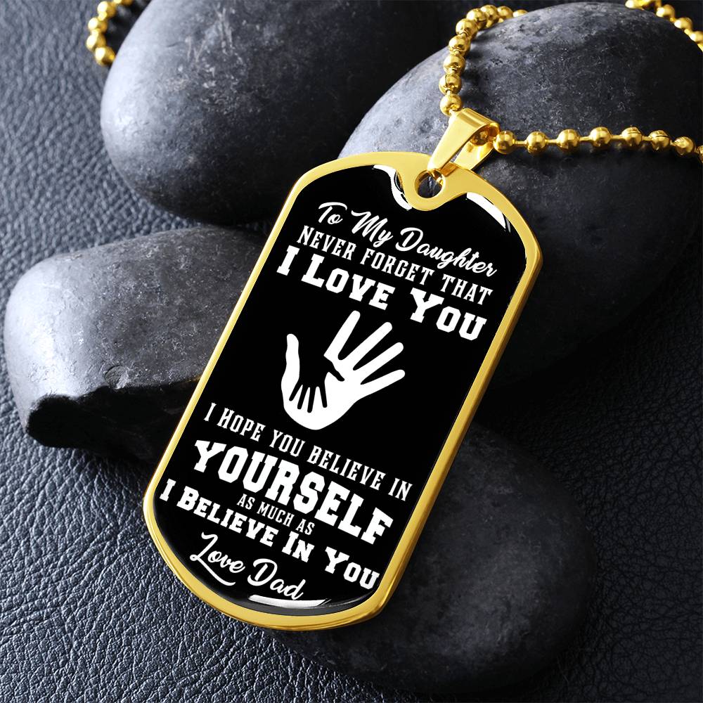 To My Son - Never Forget That I Love You - Hands - Dog Tag Necklace