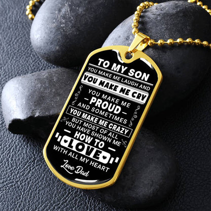 To My Son - You Make Me Proud - Dog Tag Necklace