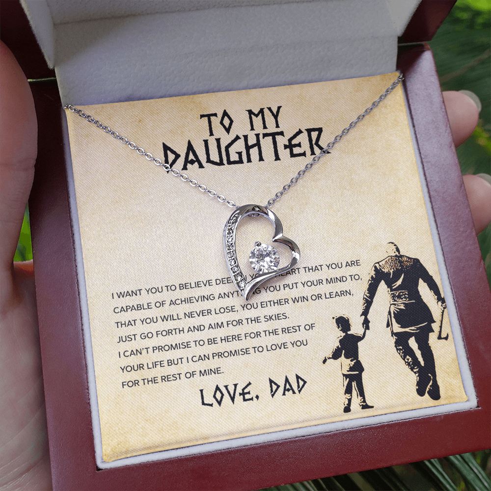 To My Daughter - You Can Achieve Anything - Forever Love Necklace - Message Box