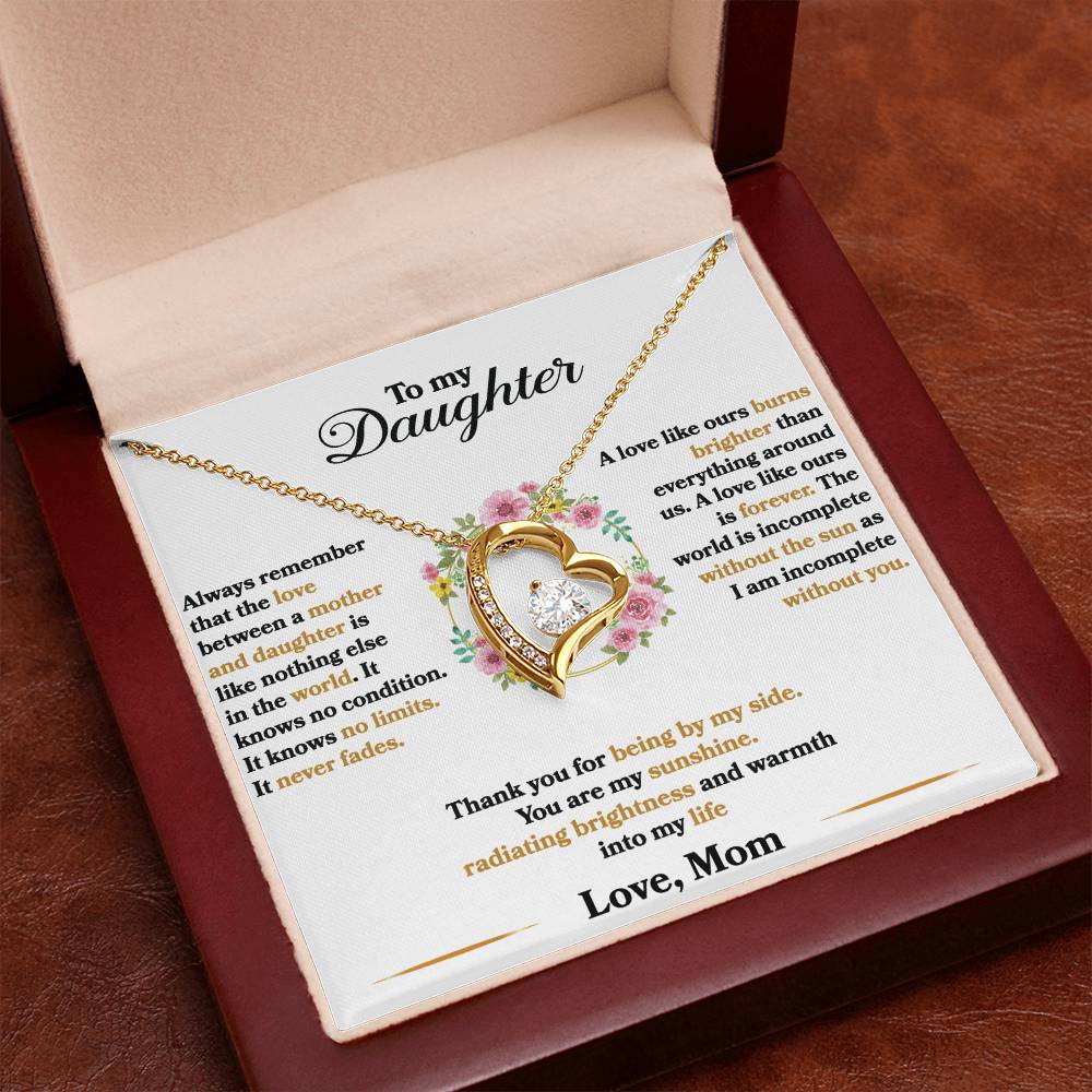To My Daughter - I Am Incomplete Without You - Flowers - Forever Love Necklace - Message Box