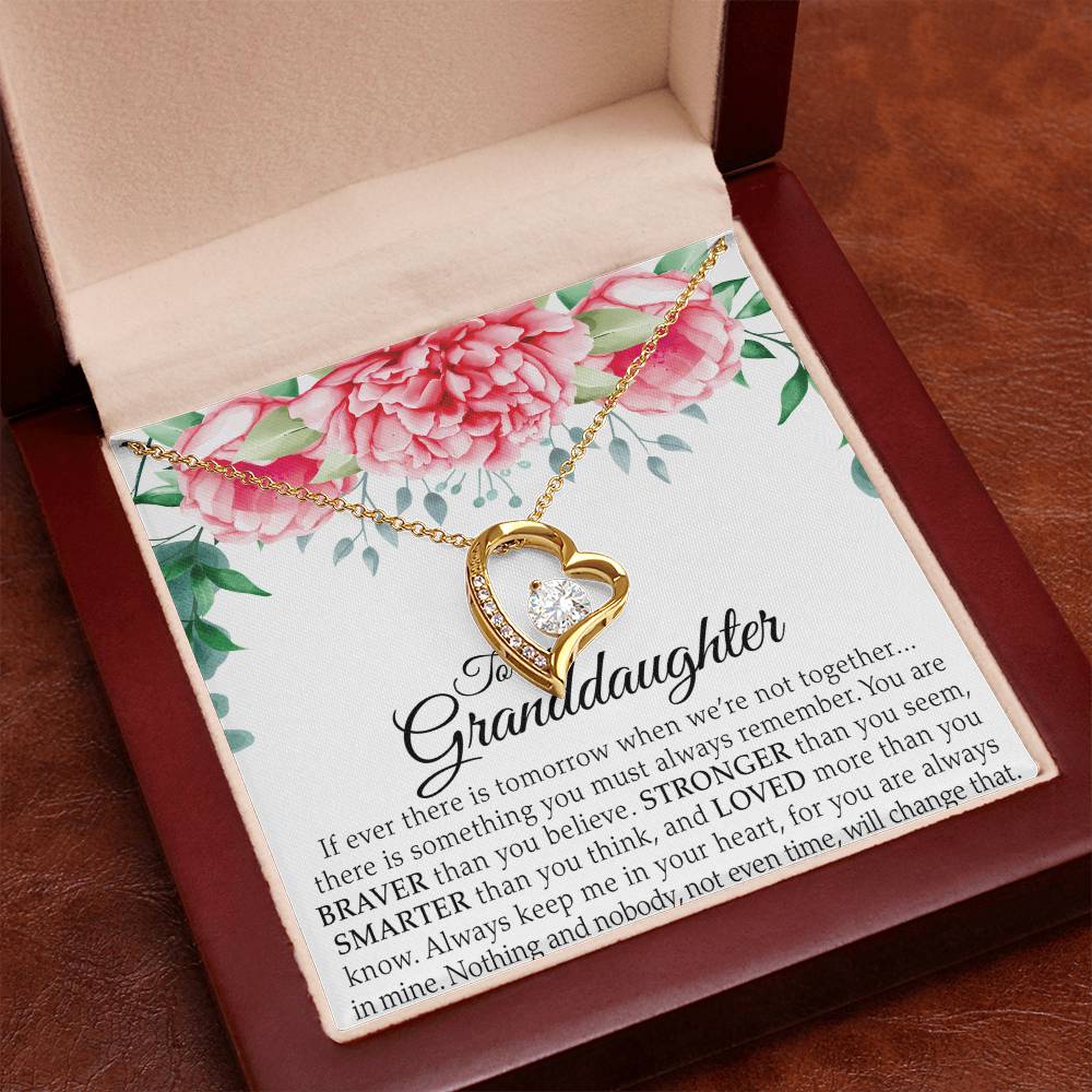 To My Granddaughter - You Are Braver Than You Believe - Forever Love Necklace - Message Box