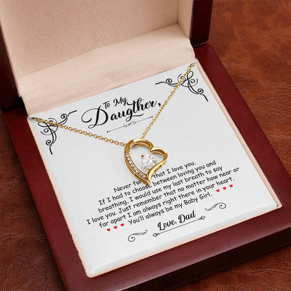 To My Daughter - You'll Always Be My Baby Girl - Forever Love Necklace - Message Box