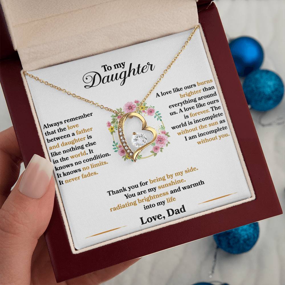 To My Daughter - I Am Incomplete Without You - Flowers - Forever Love Necklace - Message Box