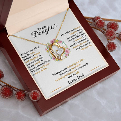 To My Daughter - I Am Incomplete Without You - Flowers - Forever Love Necklace - Message Box