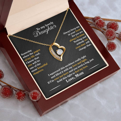 To My Daughter - Always Keep Me In Your Heart - Black - Forever Love Necklace - Message Box