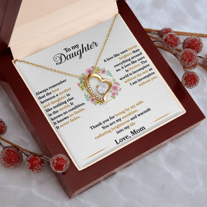 To My Daughter - I Am Incomplete Without You - Flowers - Forever Love Necklace - Message Box